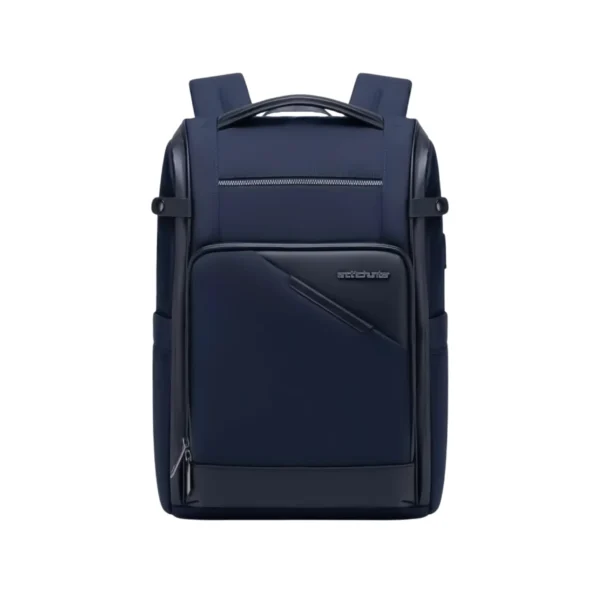 Arctic Hunter B00675 business backpack with laptop compartment in black, blue, and gray colors in BD