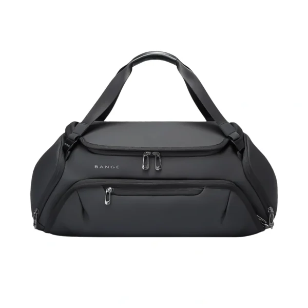Bange BG-7561 black travel bag with wet and dry separation, 15.6-inch laptop compartment, unisex gym and fitness bag in BD