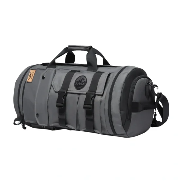 Bange KAKA 1990 waterproof duffel and backpack for 15.6 inch laptop, black/grey, ideal for travel, hiking, and sports
