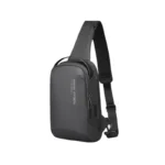 Mark Ryden MR-7918 crossbody chest bag black, shoulder bag with dual USB charging ports, durable and stylish side bag for travel and daily use in Bangladesh
